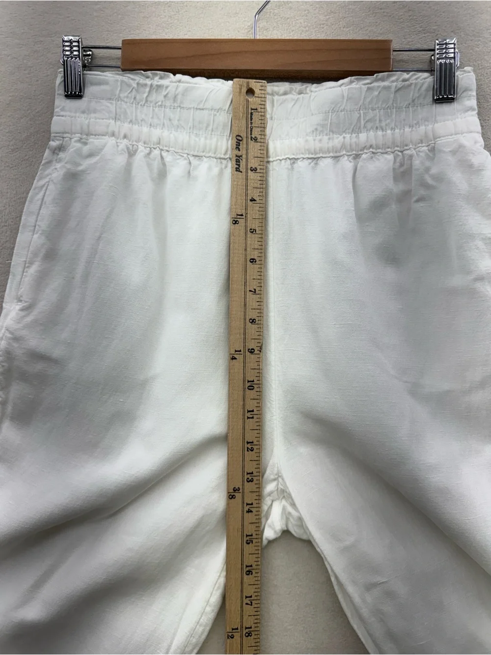 H&M Women’s Small Linen Blend Wide Leg Relaxed Pants White